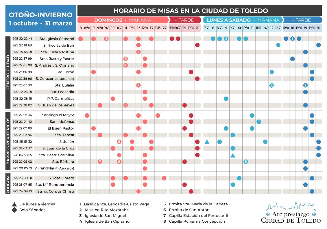 Horarios Diocesis Otono Invierno